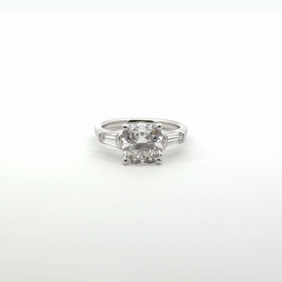 3.5 CTW - Cushion Lab Grown Diamond Three-Stone Ring
