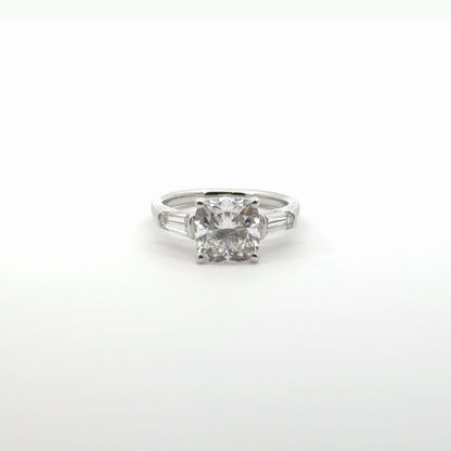 3.5 CTW - Cushion Lab Grown Diamond Three-Stone Ring