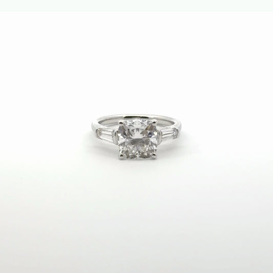 3.5 CTW - Cushion Lab Grown Diamond Three-Stone Ring