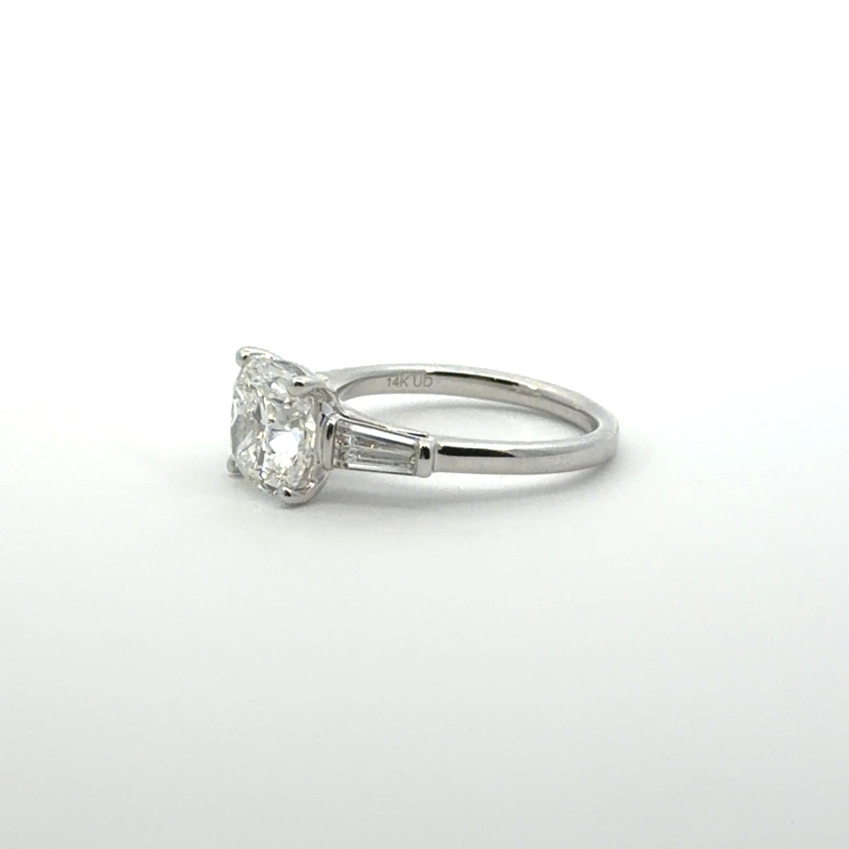 3.5 CTW - Cushion Lab Grown Diamond Three-Stone Ring