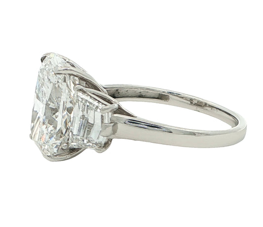 5 CT Cushion Cut Diamond Multistone Platinum Ring