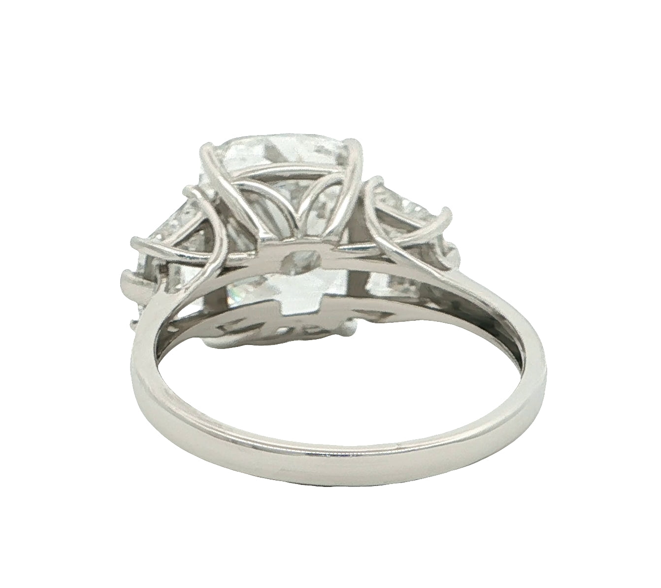 5 CT Cushion Cut Diamond Multistone Platinum Ring