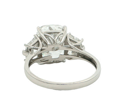 5 CT Cushion Cut Diamond Multistone Platinum Ring
