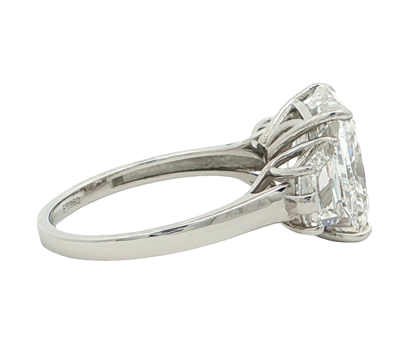 5 CT Cushion Cut Diamond Multistone Platinum Ring