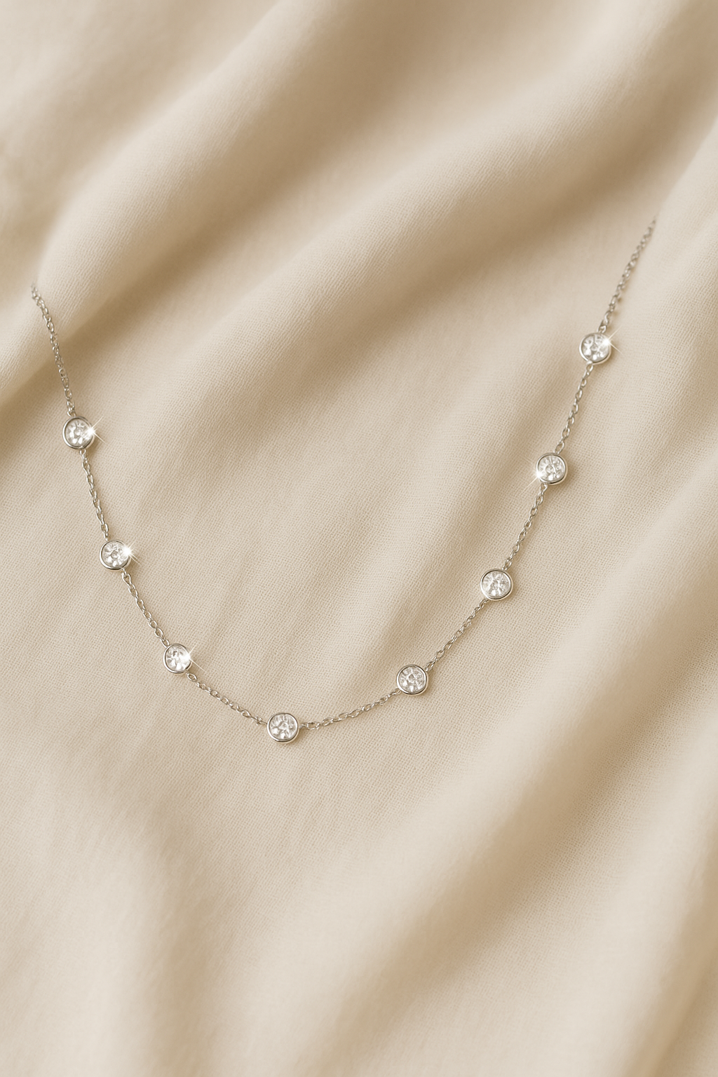 3 CTW Lab Grown Diamond Bezel Necklace – 14 Stones