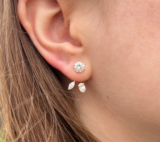 3 CTW Lab Grown Diamond Studs with Removable Drop Jacket