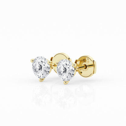 3 CTW Lab Grown Round Diamond Martini Stud Earrings – Three-Prong Setting