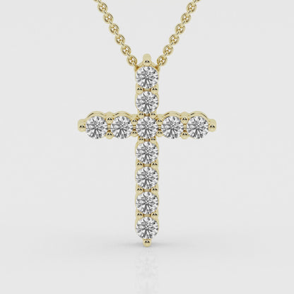 2 CTW Lab Grown Diamond Cross Pendant Necklace