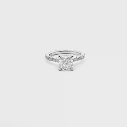 2 CT - 18 Rd Lab Grown Cushion Cut Diamond Engagement Ring