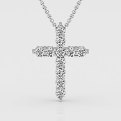2 CTW Lab Grown Diamond Cross Pendant Necklace