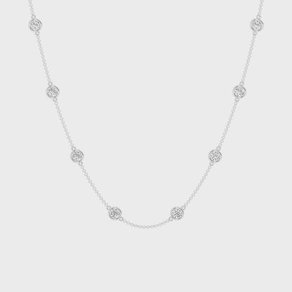 2 CTW Lab Grown Diamond Bezel Necklace – 14 Stones