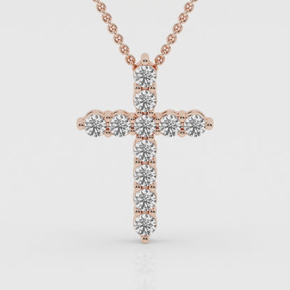 1 CTW Lab Grown Diamond Cross Pendant Necklace